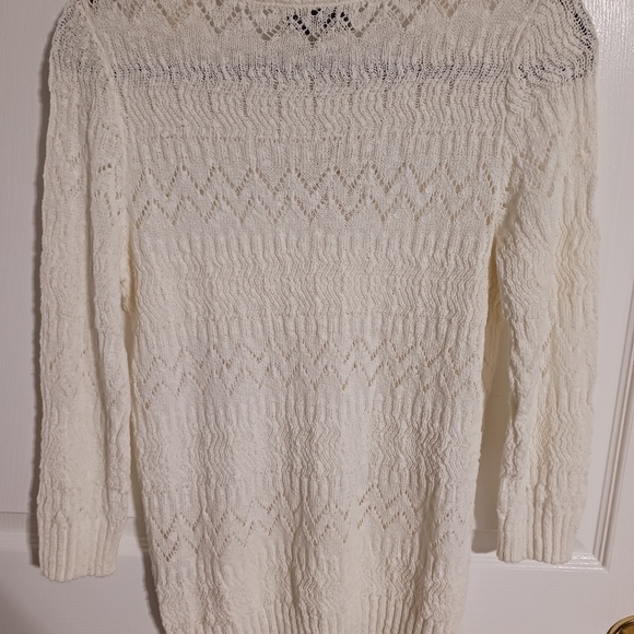 Jones of New York White EyeLet Sweater NWT - Picture 6 of 7
